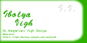 ibolya vigh business card